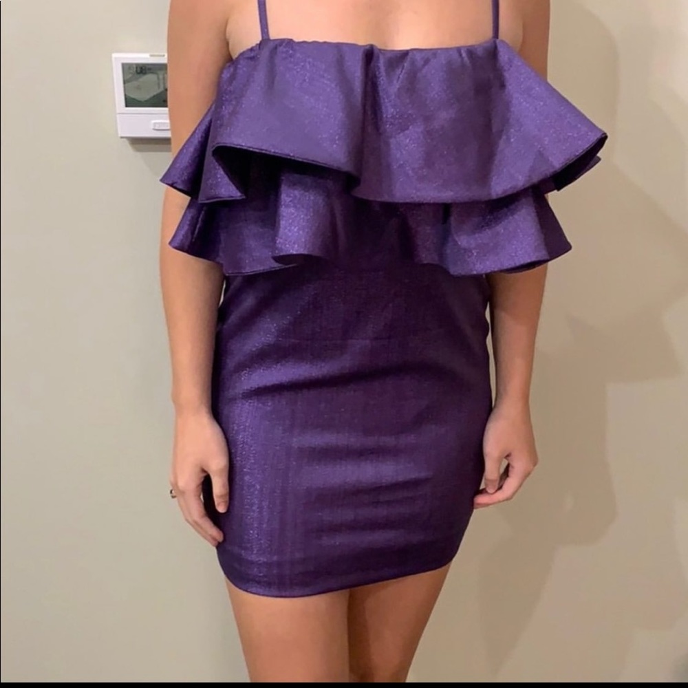 ZARA PURPLE RUFFLE DRESS - Picture 9 of 10